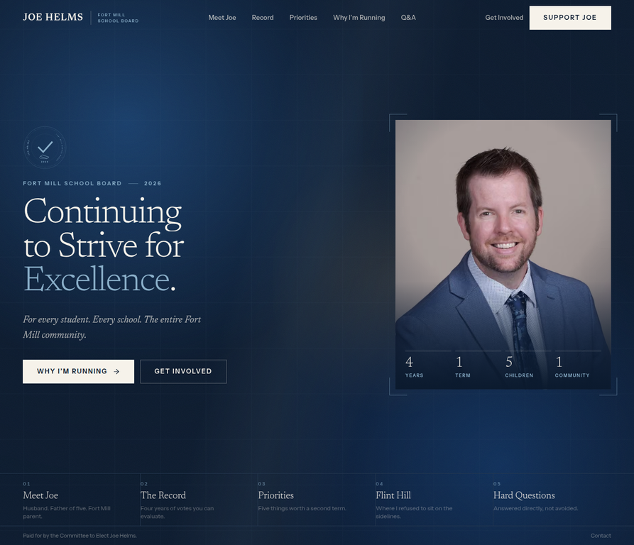Joe Helms website homepage