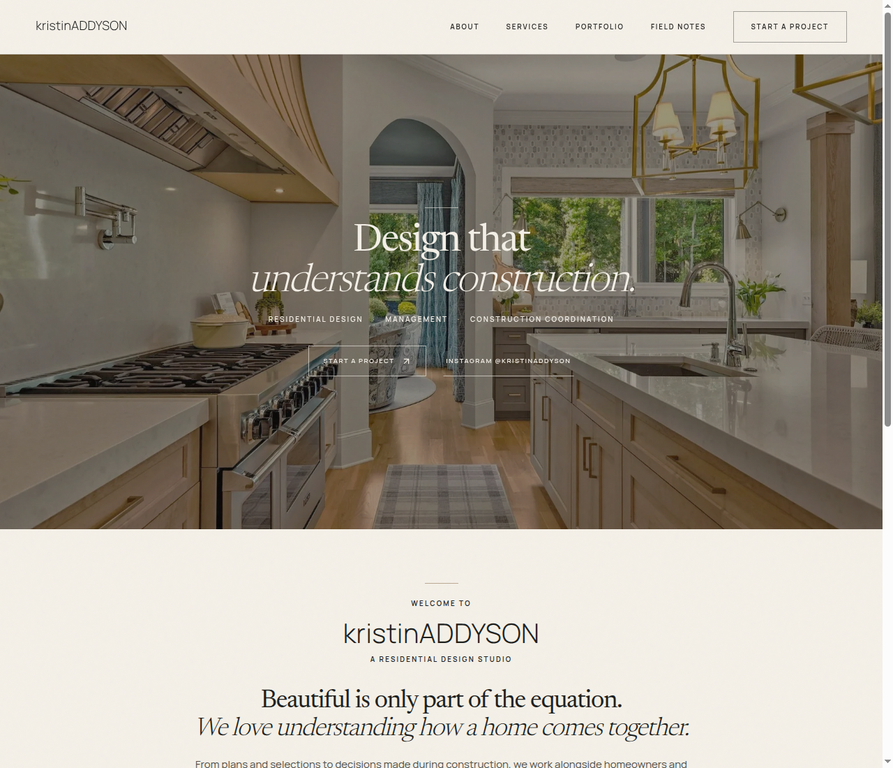 kristinADDYSON website homepage